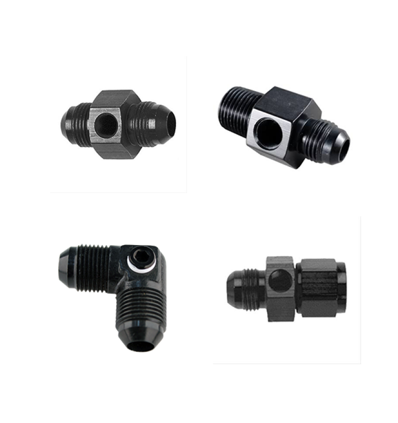 Fragola -6AN Male 90 w/ 1/8 FPT Port - Black Gauge Components Fragola