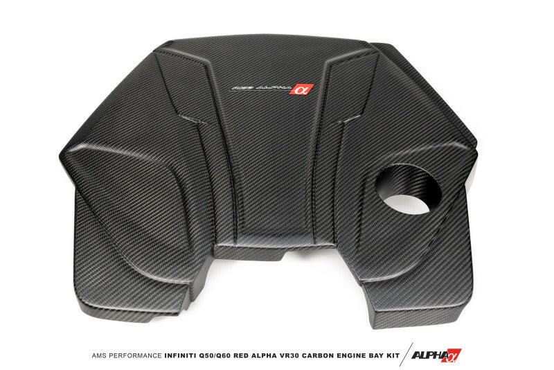 AMS Performance Infiniti 17+ Q60 / 16+ Q50 3.0TT Alpha Matte Carbon Engine Cover Engine Covers AMS