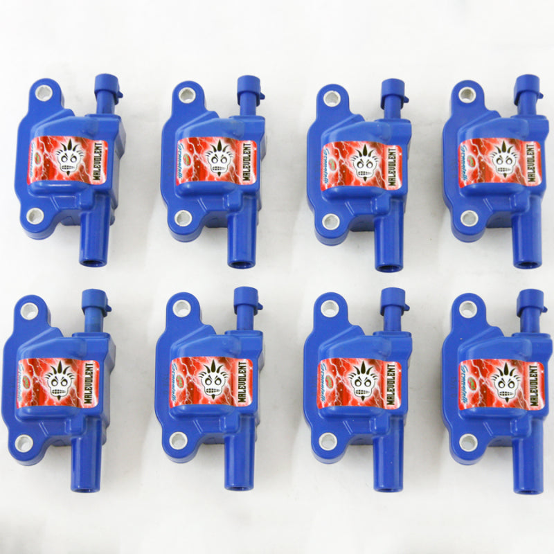 Granatelli 05-17 GM LS1/LS2/LS3/LS4/LS5/LS6/LS7/LS9/LSA Malevolent Coil Packs - Blue (Set of 8) Ignition Coils Granatelli Motor Sports