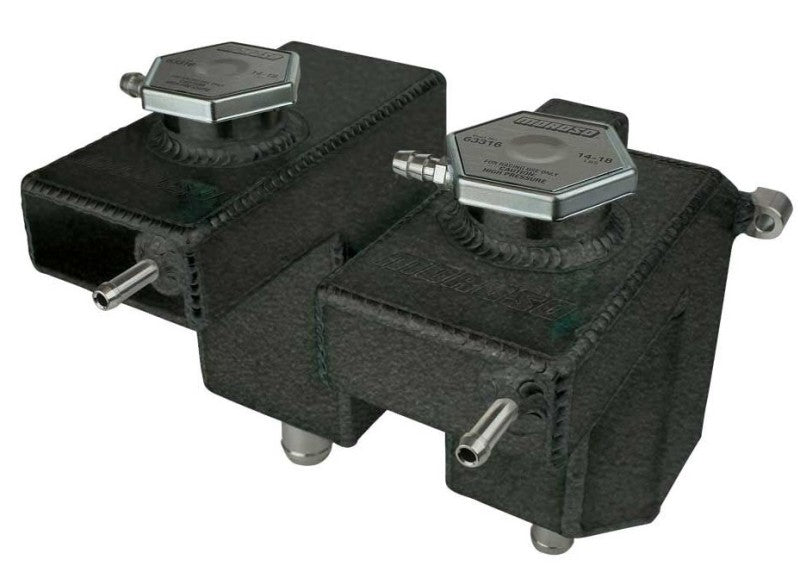 Moroso 16-Up Polaris RZR Turbo/Turbo S Dual Coolant Intercooler Tank - Black Powder Coat Reservoirs Moroso