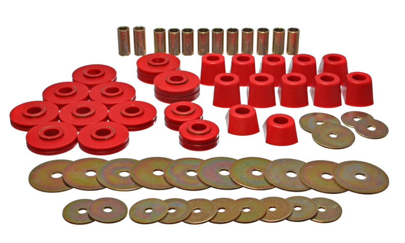 Energy Suspension 67-95 K5 Blazer / 67-70 Denali XL/Suburban/Yukon XL 4WD Red Body (Cab) Mount Set Bushing Kits Energy Suspension