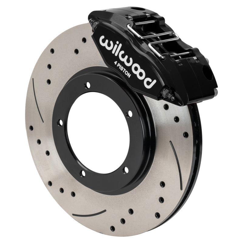 Wilwood 69-74 Porsche 911 Front Powerlite Brake Kit 3in MT Drilled & Slotted - Black Brake Kits - Performance Blank Wilwood