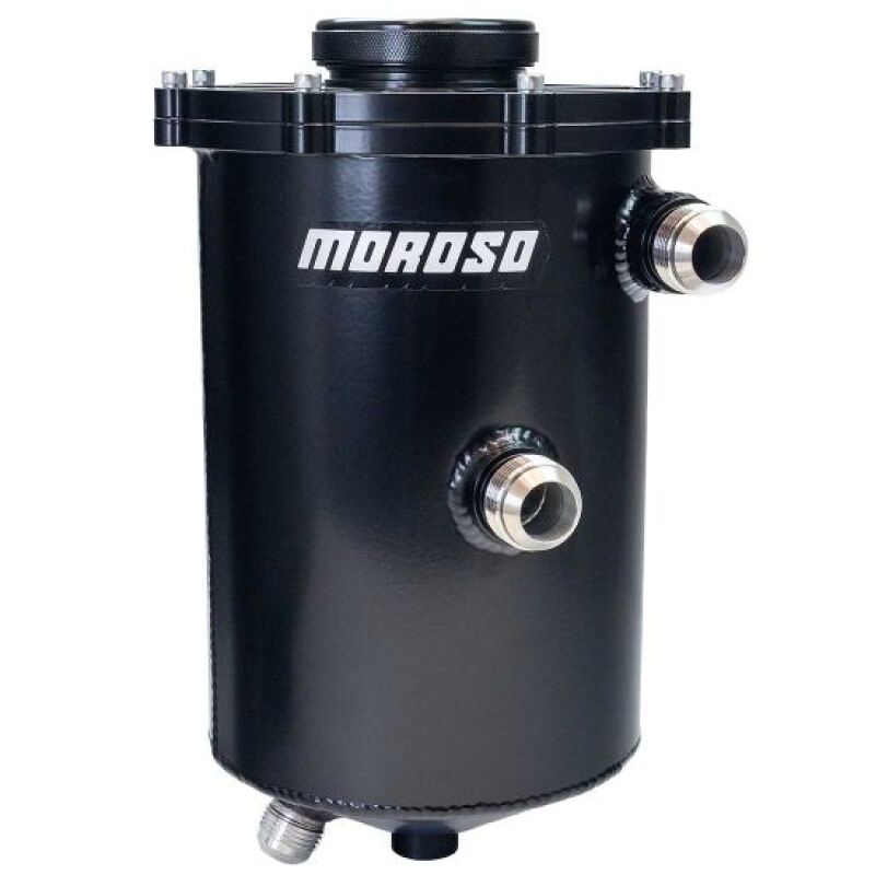 Moroso 2 Piece 13in Tall 7in Dia 5.5 Quart Dry Sump Tank - Black Dry Sump Oil Tanks Moroso