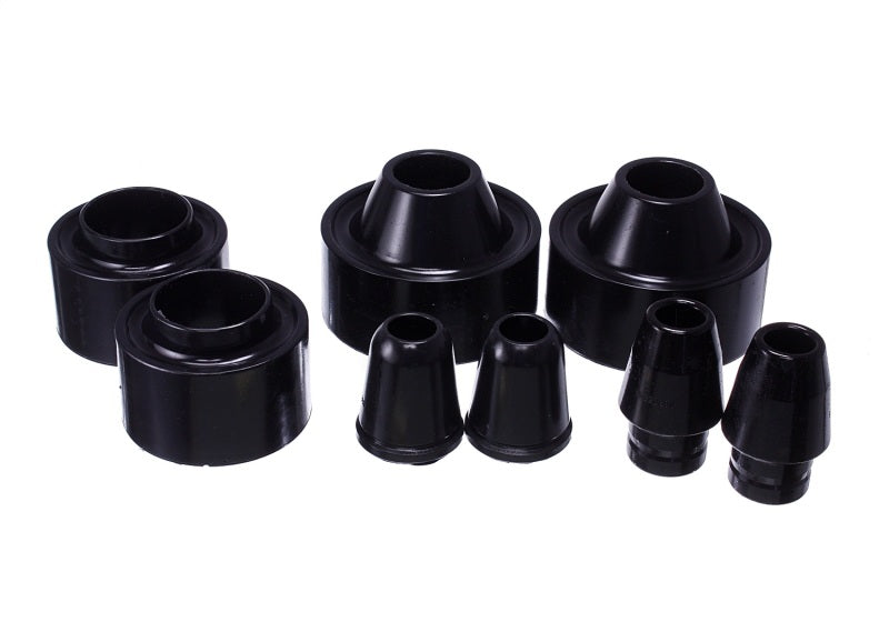 Energy Suspension 07-17 Jeep Wrangler (JK) Black Front & Rear Coil Spring Spacer 1-3/4in Lift Set Bushing Kits Energy Suspension