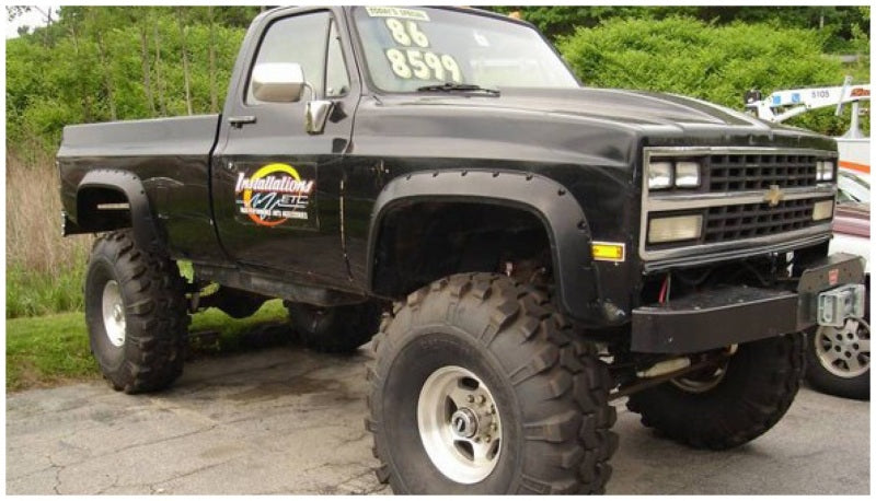 Bushwacker 75-80 Chevy K10 Suburban Cutout Style Flares 2pc - Black Fender Flares Bushwacker