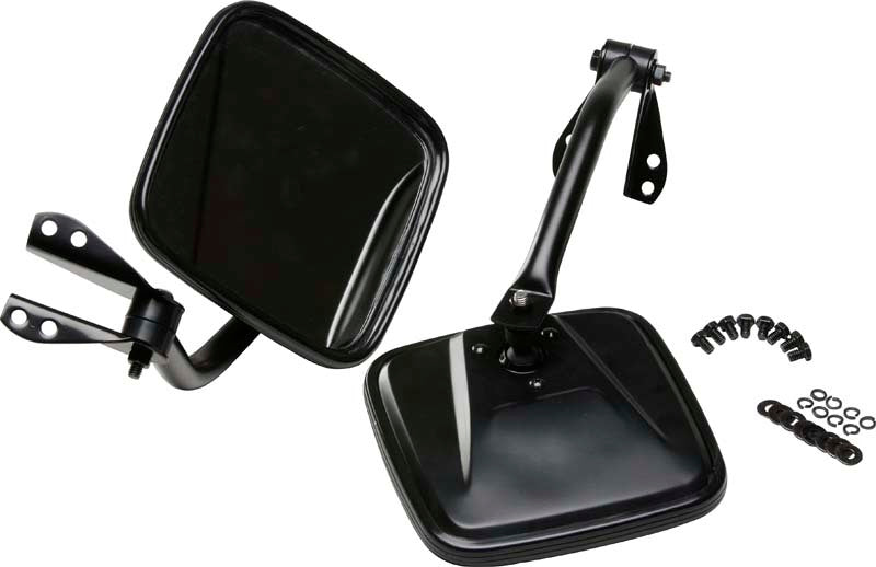 Kentrol 55-86 Jeep CJ Mirror Kit Pair- Powdercoat Black Doors Kentrol