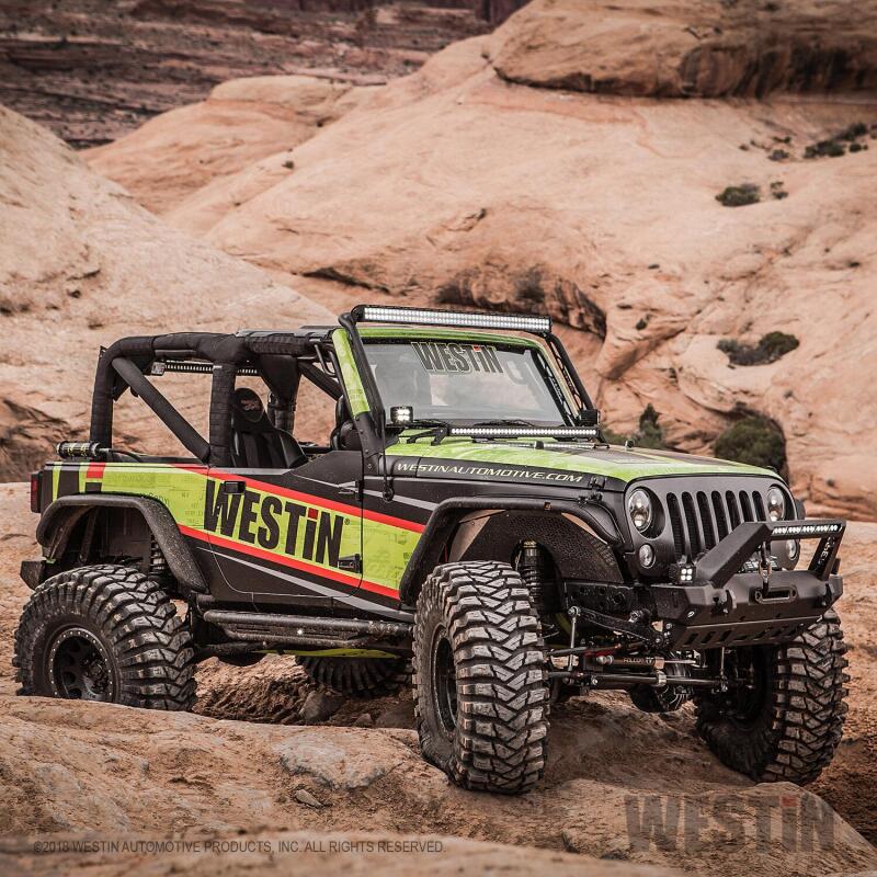 Westin/Snyper 07-17 Jeep Wrangler Triple Tube Rock Rail Steps - Textured Black Body Armor & Rock Rails Westin