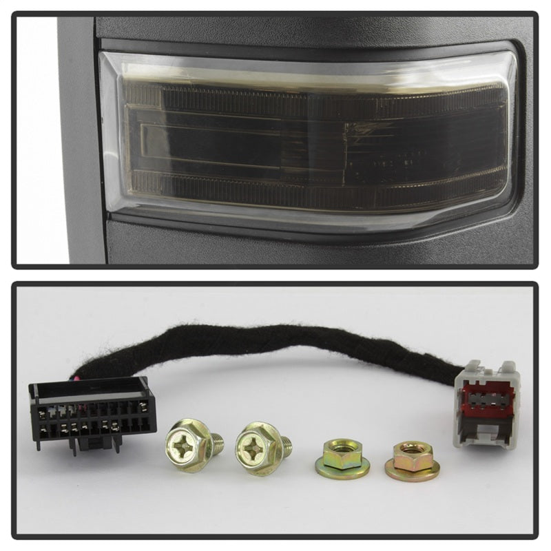 xTune 15-17 Ford F-150 Heated LED Telescoping Pwr Mirrors - Smk (Pair) (MIR-FF15015S-G4-PWH-SM-SET) Side Mirrors SPYDER