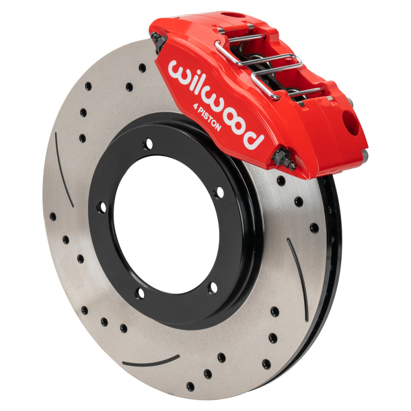 Wilwood 69-74 Porsche 911 Front Powerlite Brake Kit 3in MT Drilled & Slotted - Red Brake Kits - Performance Blank Wilwood