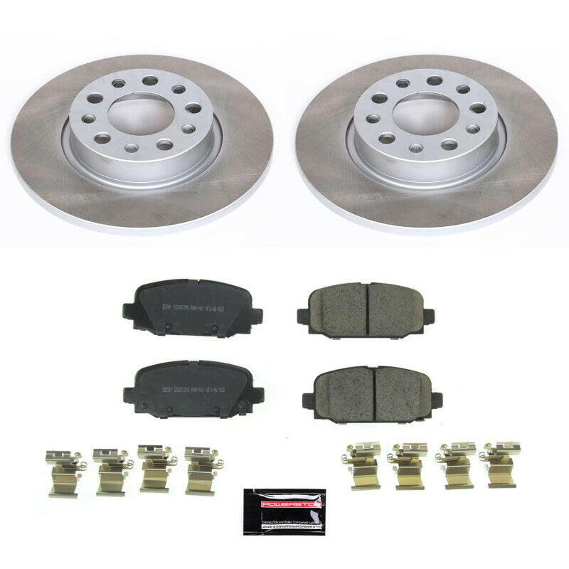 Power Stop 17-22 Jeep Compass Rear Semi-Coated Rotor Kit Brake Kits - Performance Blank PowerStop