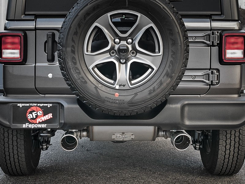 aFe Rebel Series 409 Stainless Steel Cat-Back Exhaust 18-21 Jeep Wrangler JL 2.0L (t) - Polished Tip Catback aFe