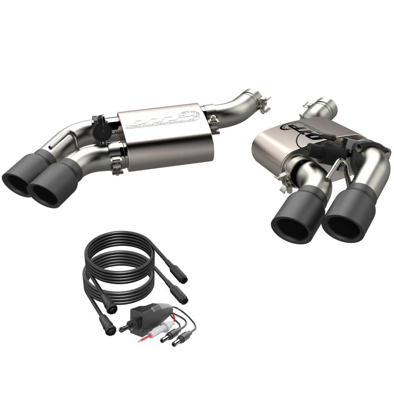 QTP 2016-2024 Chevrolet Camaro SS QTP Screamer Axle Back Quad Tip Bumper Black Tips Axle Back QTP
