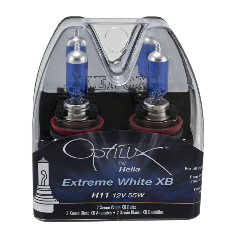 Hella H11 12V 55W Xenon White XB Bulb (Pair) Driving Lights Hella