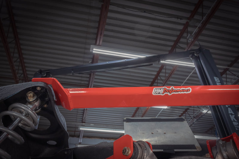 UMI 64-72 GM A-Body Rear Shock Tower Brace - Red Strut Bars UMI Performance