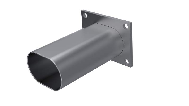 QTP 3in Weld-On QTEC Low Profile Connection Oval Tube Kit Exhaust Cutouts QTP