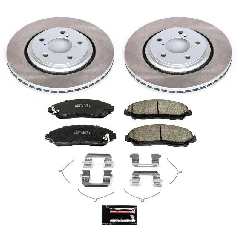 Power Stop 17-22 Honda Ridgeline Front Semi-Coated Rotor Kit Brake Kits - Performance Blank PowerStop