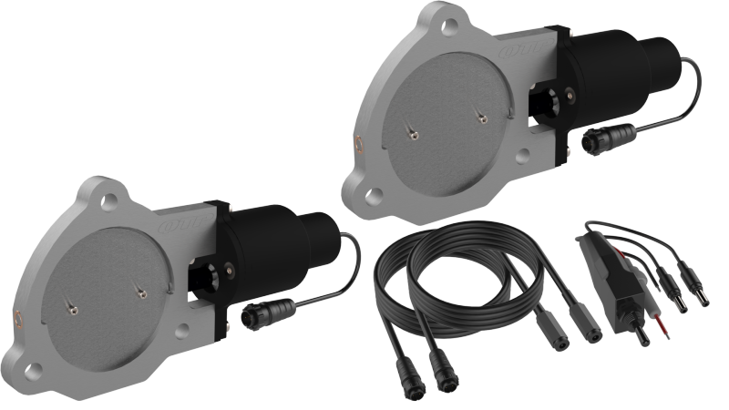 QTP 3.5in Bolt-On QTEC Dual Electric Cutout Valves - Pair Exhaust Cutouts QTP