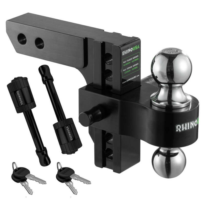 Rhino USA 6In Heavy Duty Drop Hitch - 2In (Black) Hitch Racks Rhino USA
