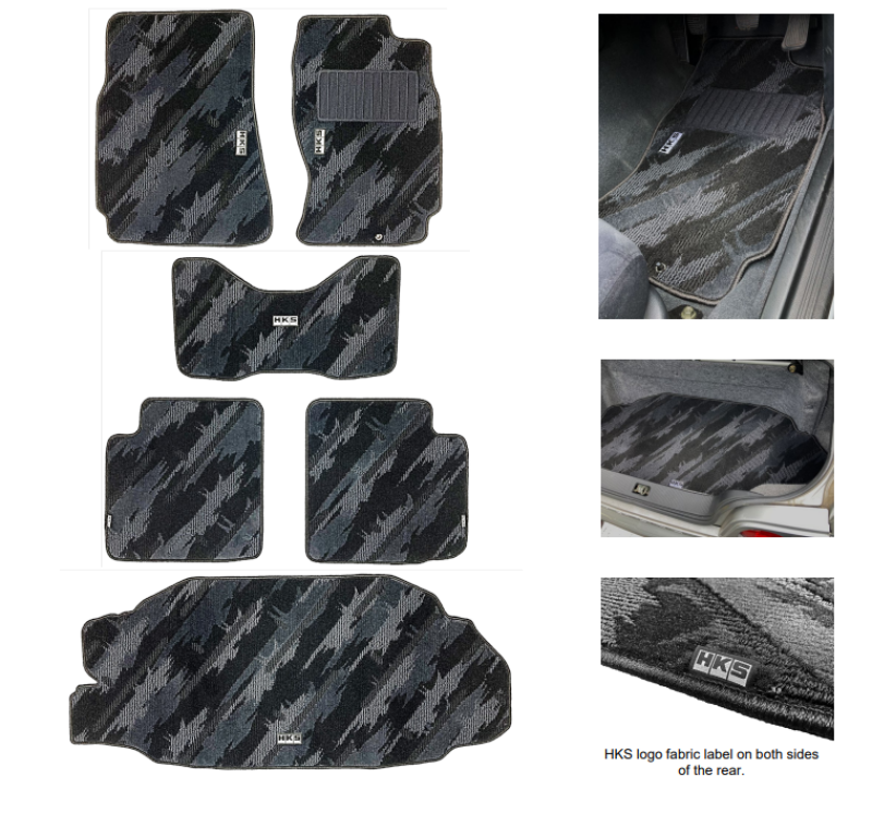 HKS FLOOR MATS BCNR33 FULL SET OCT RHD Floor Mats Carpeted HKS