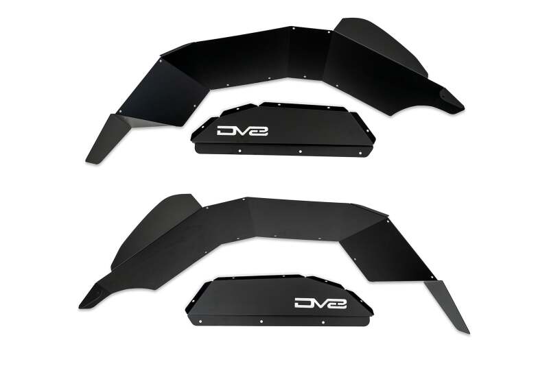 DV8 Offroad 20-24 Jeep Gladiator JT Rear Inner Fender Liners - Satin Black Wheel Well Liners DV8 Offroad