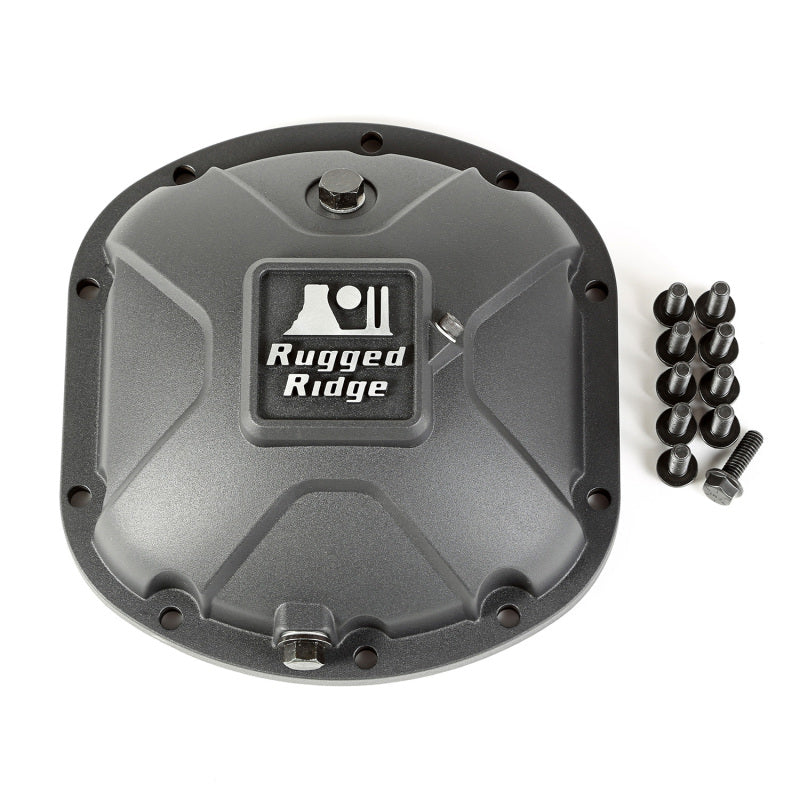 Rugged Ridge Boulder Aluminum Differential Cover Dana 30 Black Diff Covers Rugged Ridge