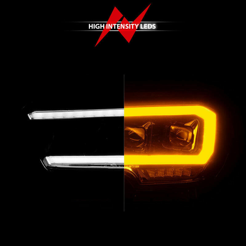 ANZO 16-22 Toyota Tacoma SR/SR5 ONLY Full LED Proj Headlights w/Light Bar Seq. Blk w/Initiation Lgt Headlights ANZO