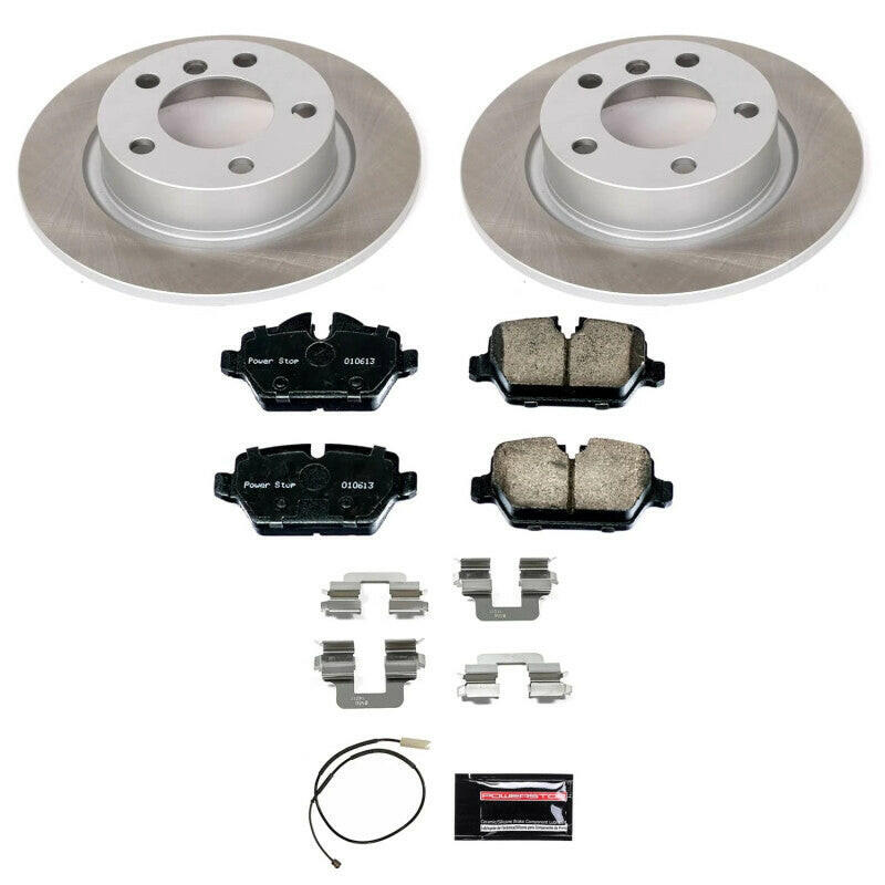 Power Stop 13-16 Mini Cooper Paceman Rear Semi-Coated Rotor Kit Brake Kits - Performance Blank PowerStop