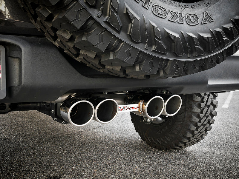aFe Rebel Series 2.5in 304 SS Cat-Back Exhaust w/ Polished Tip 18-20 Jeep Wrangler (JL) Catback aFe
