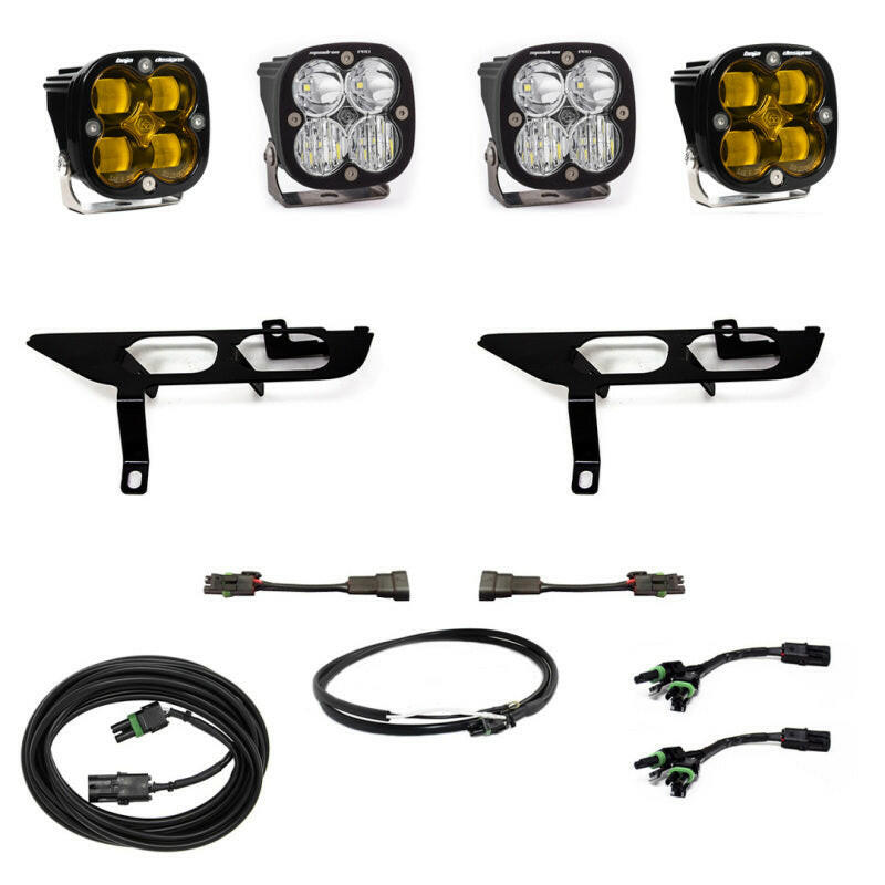 Baja Designs 2021+ Ford F150 Fog Pocket Kit SAE Amber Squadron Pro DC Light Bars & Cubes Baja Designs