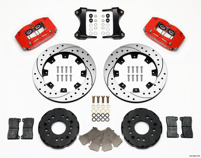 Wilwood Dynapro Radial Front Kit 12.19in Drilled Red 95-99 Mitsubishi Eclipse (*Line Kit Needed*) Big Brake Kits Wilwood