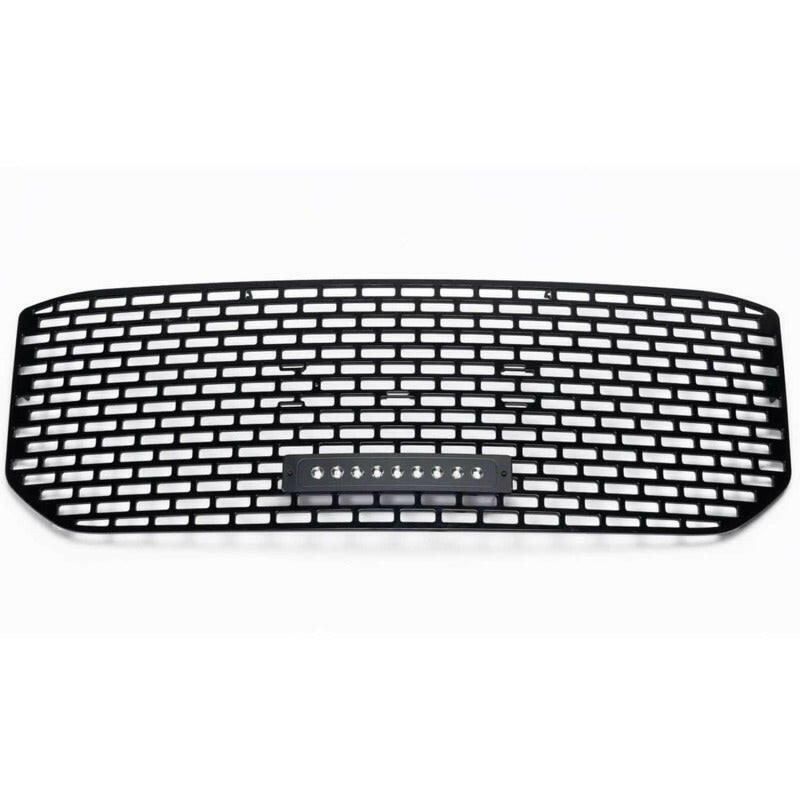 Putco 15-20 GMC Yukon XL Liquid 3D Slot/Blk Denali Style Lighted Boss Grille w/10in Luminix Lightbar Grilles Putco