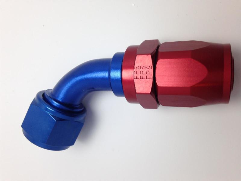 Fragola -10AN Fem x -8AN Hose 60 Degree Reducing Hose End - Blue/Red Fittings Fragola