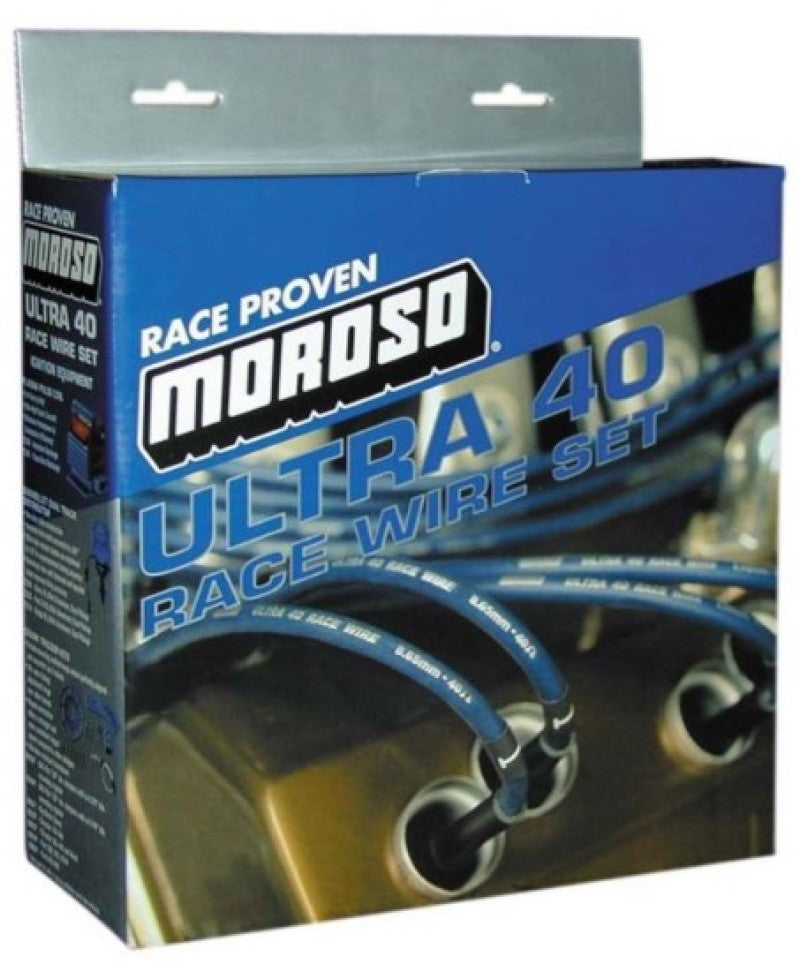 Moroso Chevrolet Big Block Ignition Wire Set - Ultra 40 - Sleeved - Non-HEI - 90 Degree - Blue Spark Plug Wire Sets Moroso