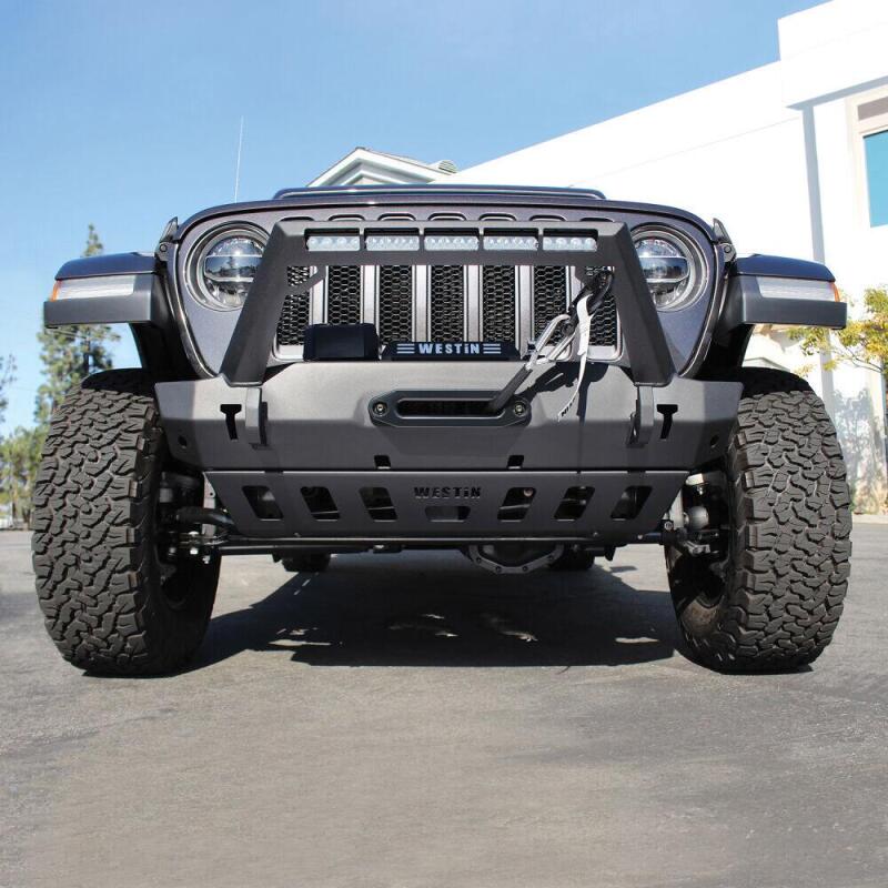 Westin 18-19 Jeep Wrangler JL Front Bumper Skid Plate - Textured Black Skid Plates Westin