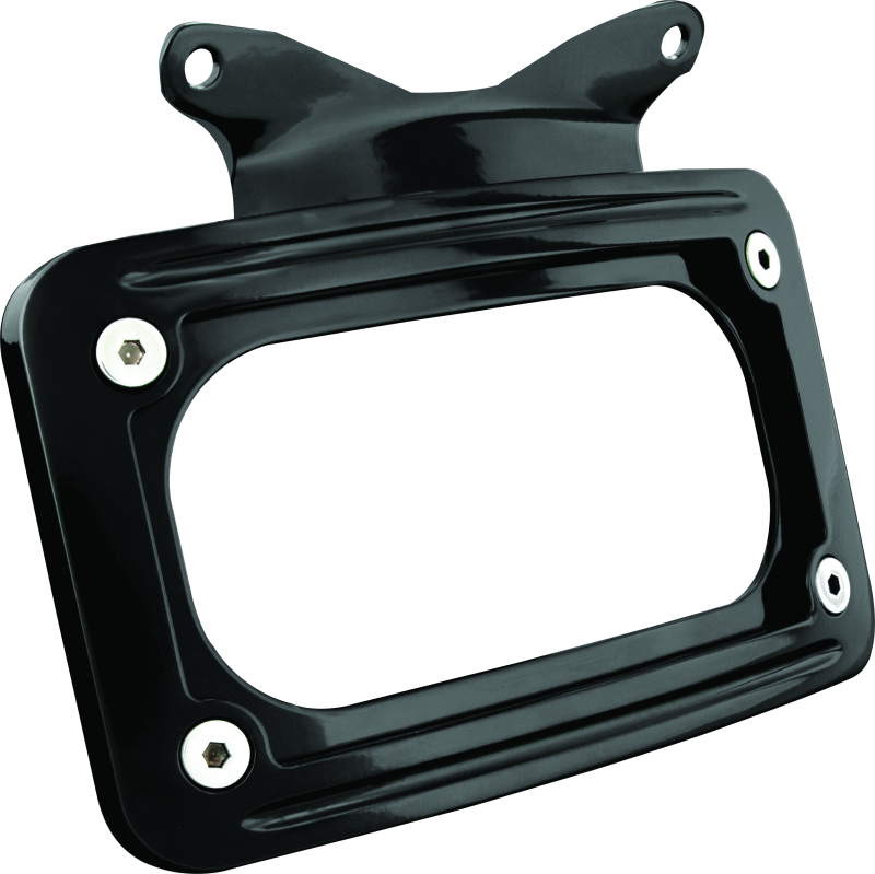 Kuryakyn Curved License Plate Mount Black License Plate Relocation Kuryakyn