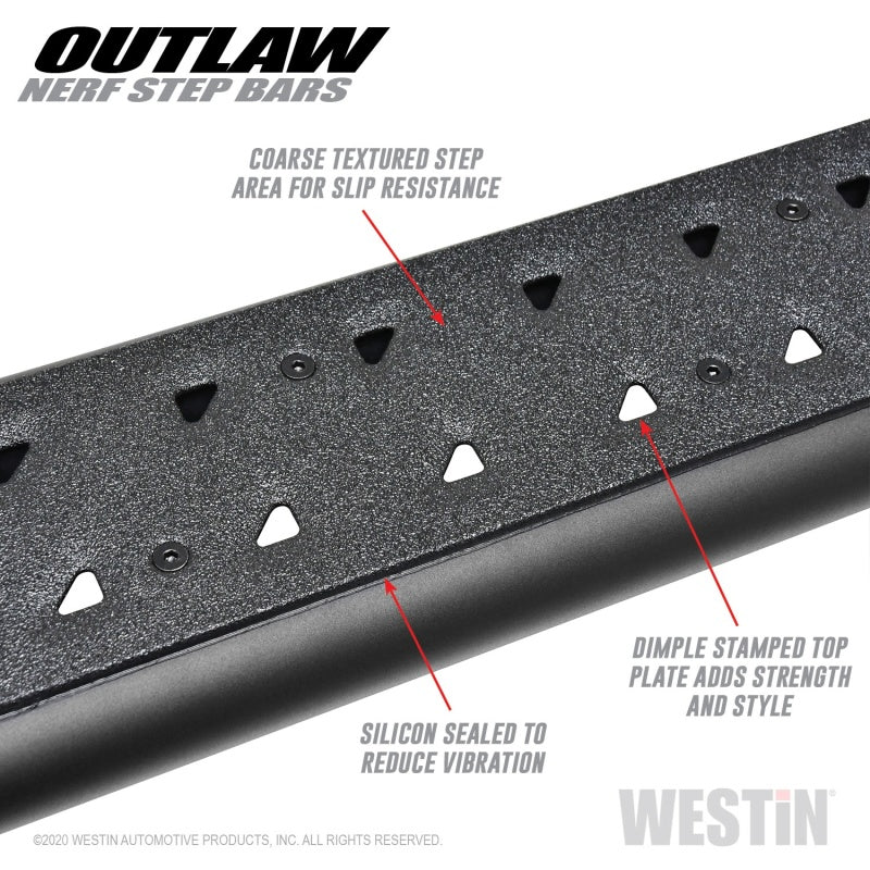 Westin 2020 Jeep Gladiator Outlaw Nerf Step Bars - Textured Black Nerf Bars Westin