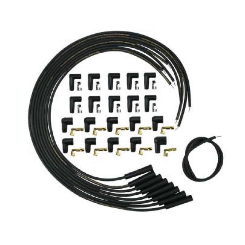 Moroso Universal Mag Tuned Ignition Straight Wire Set - Black Spark Plug Wire Sets Moroso