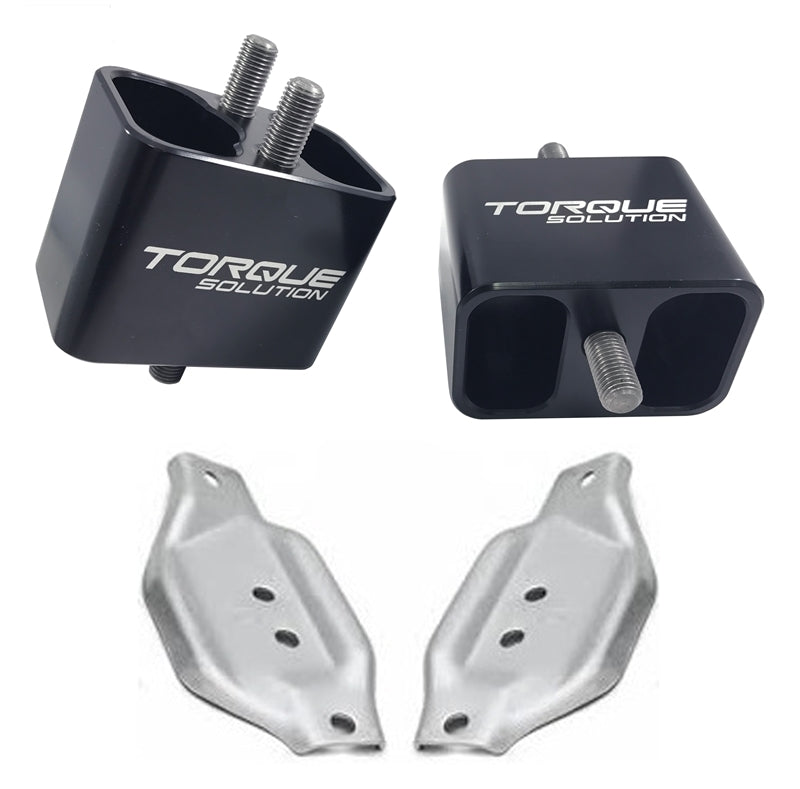 Torque Solution Solid Billet Engine Mounts w/ Mount Plates: 02-14 Subaru WRX / 04-17 STI Engine Mounts Torque Solution