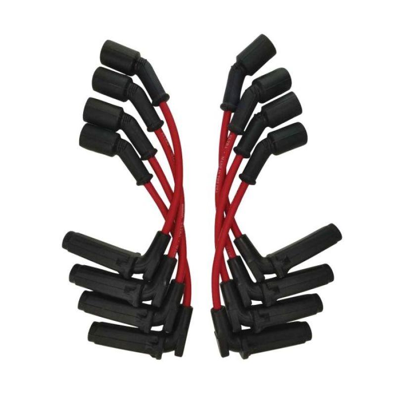 Moroso 9.75in Coil On Plug 90 Deg Ultra Spark Plug Wire Set - Red Spark Plug Wire Sets Moroso