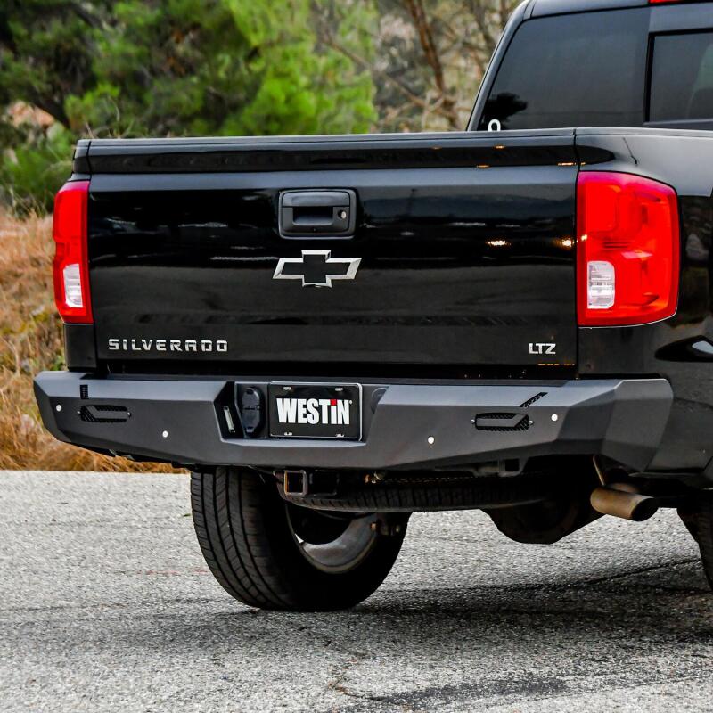 Westin 14-18 Chevy Silverado 1500 Pro-Series Rear Bumper - Textured Black Bumpers - Steel Westin