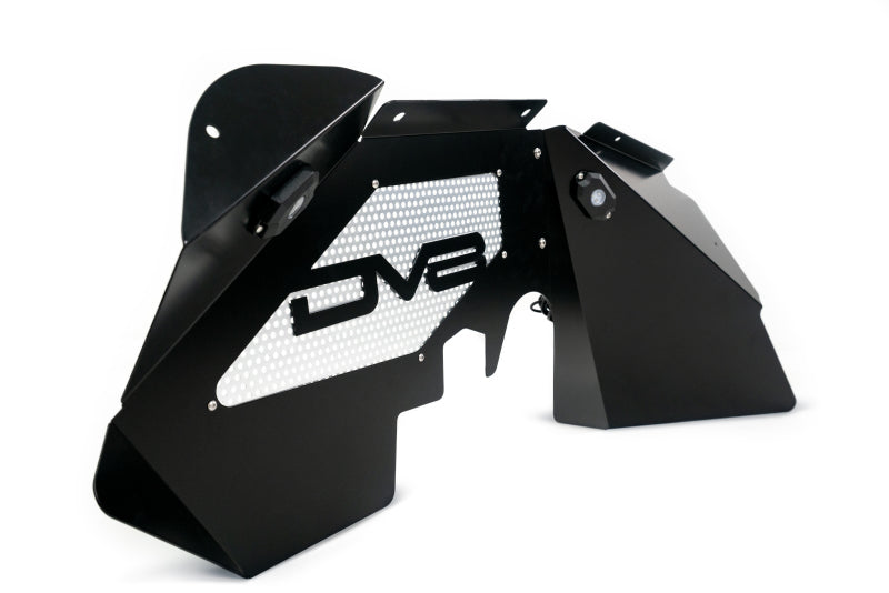 DV8 Offroad 07-18 Jeep Wrangler JK Front Aluminum Inner Fender w/ Rock Lights - Black Wheel Well Liners DV8 Offroad
