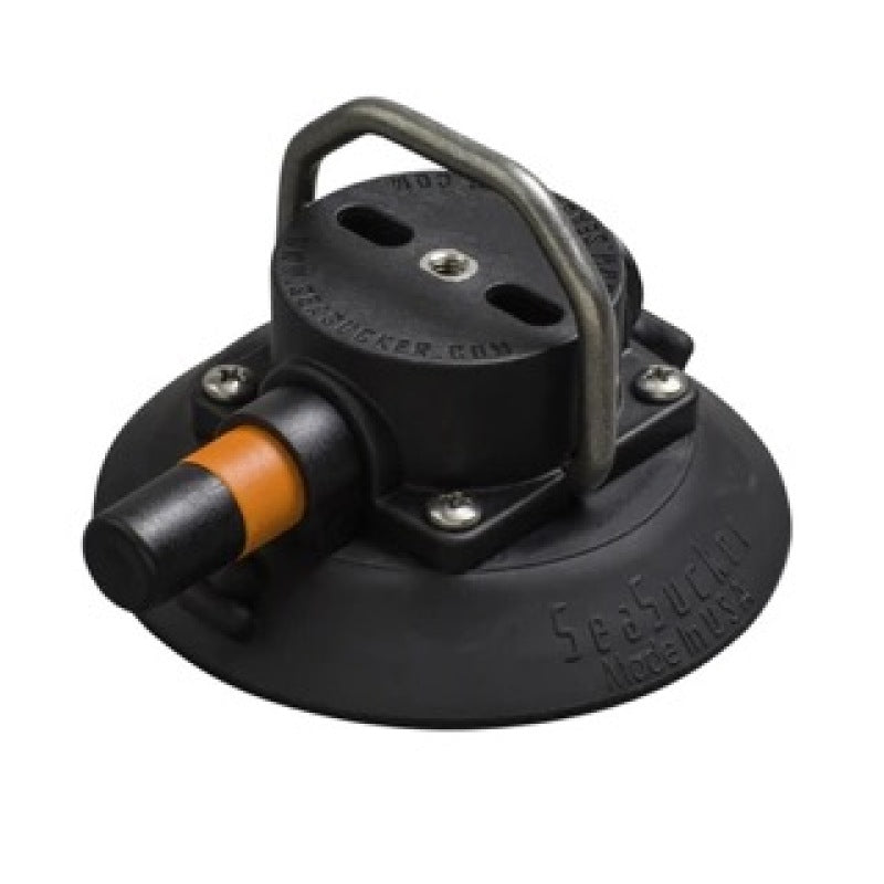 SeaSucker 4.5in. SeaSucker w/Flat-Top Stainless Steel D-Ring - Black Mounts - Hooks/Handles/Utility SeaSucker