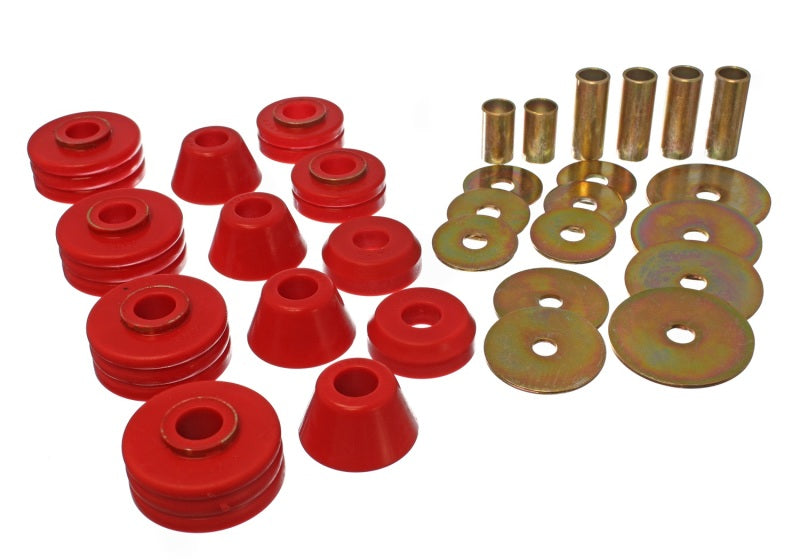 Energy Suspension 73-80 GM 1/2 Ton C-10/C1500 Pick Up 2WD Red Body (Cab) Mount Set Bushing Kits Energy Suspension