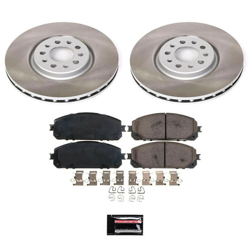 Power Stop 14-15 Jeep Cherokee Front Semi-Coated Rotor Kit Brake Kits - Performance Blank PowerStop
