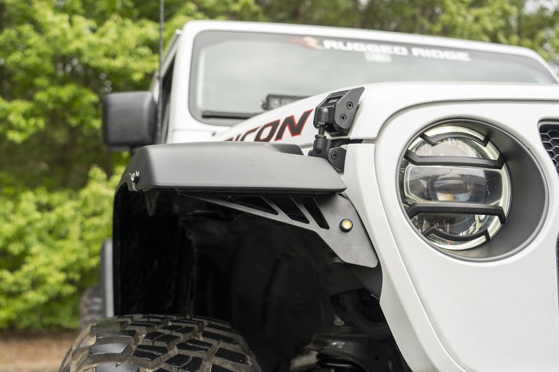 Rugged Ridge Chop Brackets Front Fender 18-20 Jeep Wrangler JL/JT Rubicon Fender Flares Rugged Ridge