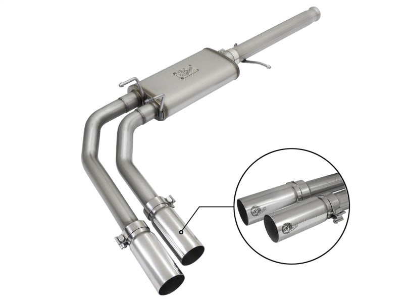 aFe Rebel Series CB 3in Middle Side Exit SS Exht w/Polish Tips 09-16 Chevy Silverado/GMC Sierra 1500 Catback aFe
