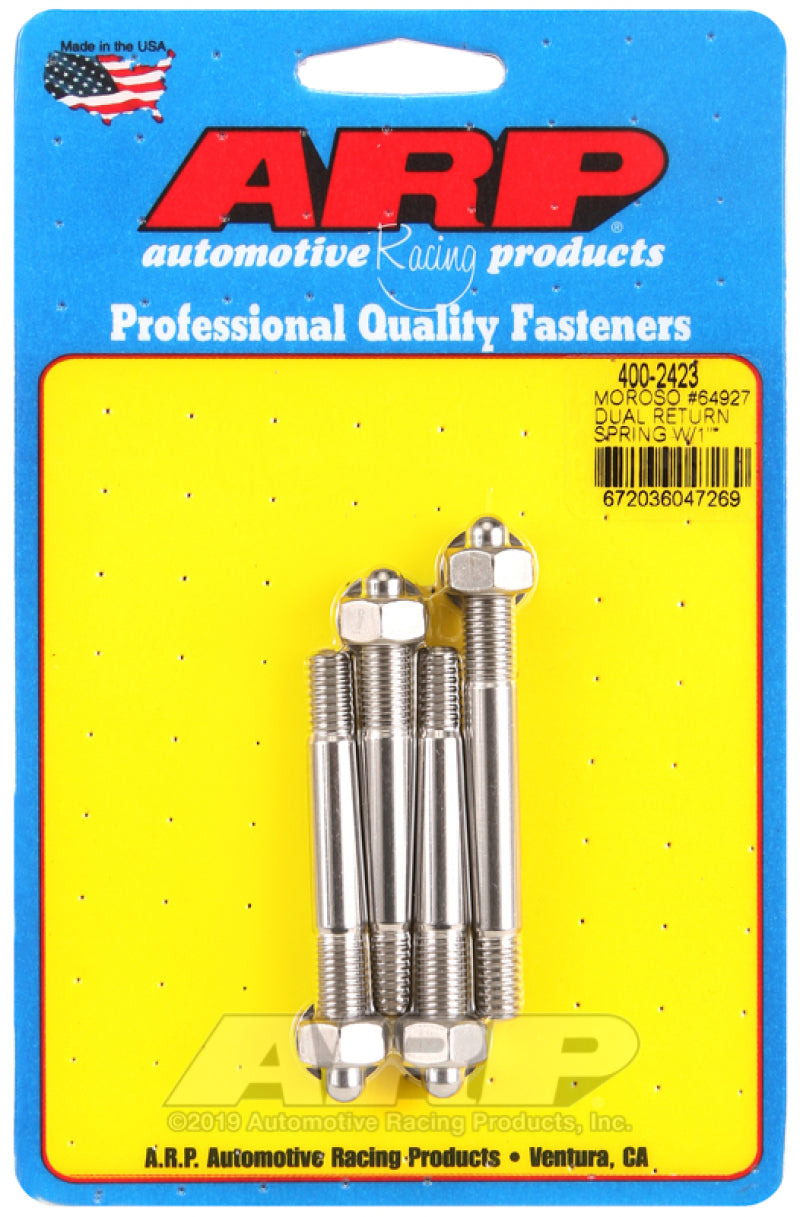 ARP Moroso 64927 Dual Return Spring w/ 1in Spacer Plate SS Carb Stud Kit Hardware - Singles ARP