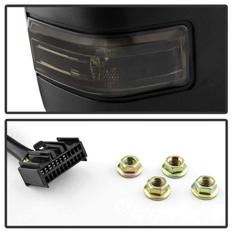 xTune 08-15 Ford F-250 SD Heated Adj LED Signal Power Mirror - Smoke (MIR-FDSD08S-G4-PW-SM-SET) Side Mirrors SPYDER