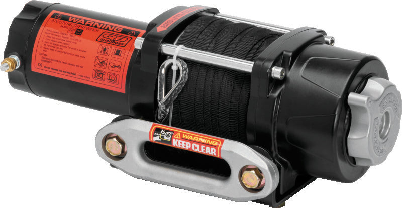 QuadBoss Winch Kit - 39ft x 3/16in Cable - 3hp - Roller Fairlead - Wired Remote - 2500lb Winches QuadBoss