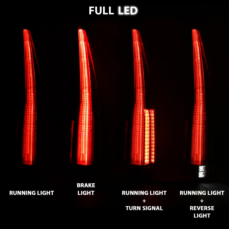 ANZO 2007-2014 Chevrolet Tahoe Led Taillights Red/Clear Tail Lights ANZO